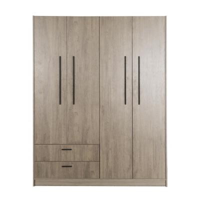 China (Other) Modern Design Large Adjustable Four Door MDF Wardrobe With Two Drawers For Bedroom for sale