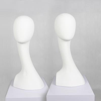 China Other Pretty Hot Selling Fiberglass Hard Neck Long Foam Mannequin Hat Wig Main Heads for sale