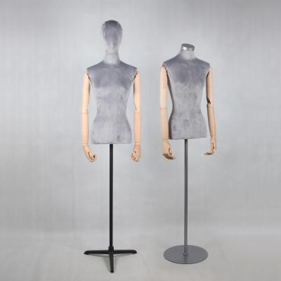 China Pinable wholesale gray velvet mannequins female maniquine displaying women clothes manquin maniquies for sale