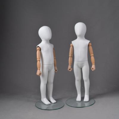 China Arm Child Standard Cheap White Cotton Coated Wooden Mannequin for sale