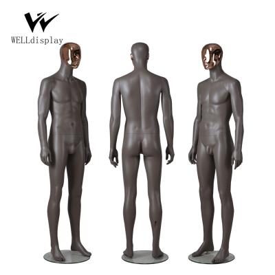 China Full Body Display Fashion Plus Size Male Mannequin With Removable Face for sale