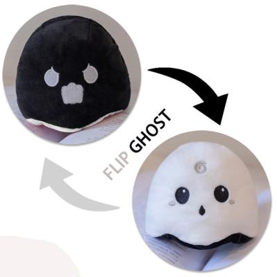 China Wholesale Gift 15cm Cute Flip Ghost Funny Halloween Luminous Doll Stuffed Ghost Pumpkin Reversible Plush Toy for sale