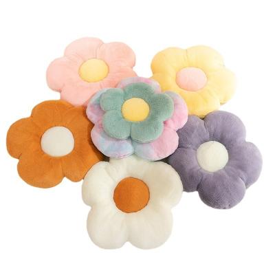 China Wholesale Gift Freight Low 13.8 Inch Sun Flower Plush Pillow Cushion Daisy Flower Cute Plush Pussy Flower Shaped Pillow for sale