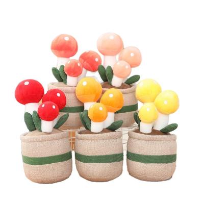 China Gift New Design Plush Cactus Fleshy Hand Tied Bouquet Mushroom Plush Tulips Flower Bell Flower Bear Claw Cactus Plush Toy Blue for sale