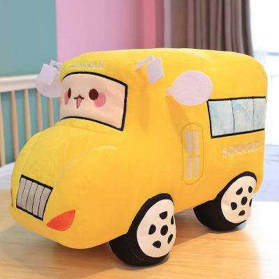 China Gift Stuffed Police Car School Bus Stuffed Plush Bus Toy for sale