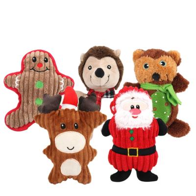 China Factory direct sales viable pet animal supplies cute dog plush Christmas series cartoon toy vocal molar dog toy for sale