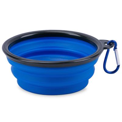 China Custom Free Sample Silicone Collapsible Pet Water Viable Collapsible Travel Dog Bowl for sale