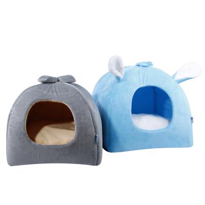 China Viable Dog Bed And Sofa Soft Pet House Cheap Warm Fleece For Dogs Cat Houses Indoor Cat Nest for sale