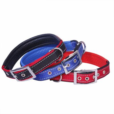 China 2020 OEM Viable Custom Logo Adjustable Plain Luxury Plain Nylon Dog Collars for sale