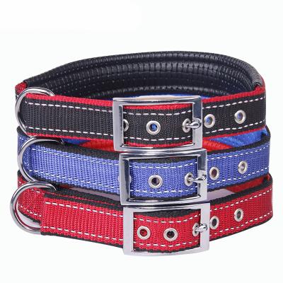 China Canvas Dog Collar Army Green Single Row Adjustable Buckle Strong Durable Nylon Pet Collar Medium Large Dog Training Collar for sale