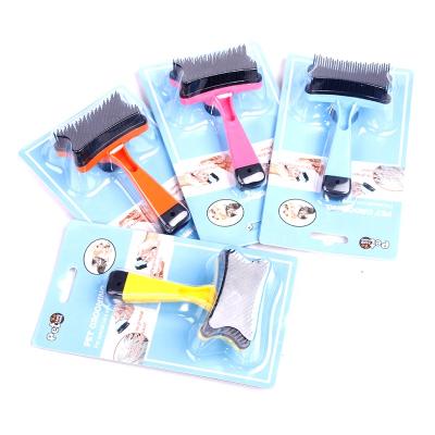 China Viable Custom Cleaning Pet Cat Dog Deshedding Tool Brush Molding Hair Slicker Grooming Brush Comb for sale