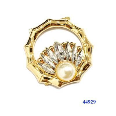 China Shoe Buckle Gold Plating Shoe Buckles Pearl Metal Sandal Buckles With Rhinestones for sale