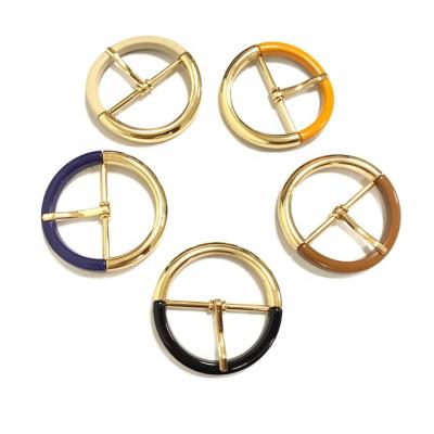 China Colorful Round Shoe Buckle Metal Shoe Pin Buckles For Shoes Maker for sale