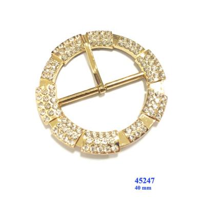 China Lightweight Shoe Buckle Metal Round Shoe Pin Buckles For Ladies Sandal Parts In 40 Mm for sale