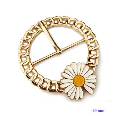 China Decorative Shoe Buckle Best Sales Sunflower Metal Ladies Shoe Pin Buckles 40 Mm for sale