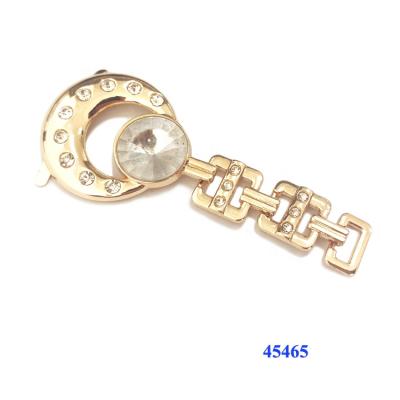 China Shoe Buckle Fashional Light Gold Metal Sandal Chain With Diamond For Ladies Shoe for sale