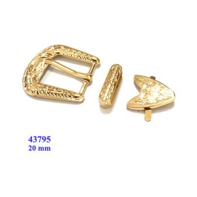 China Custom Shoe Buckle Cowboy Western Belt 3 Piece Buckle Set For Shoes 20 Mm for sale