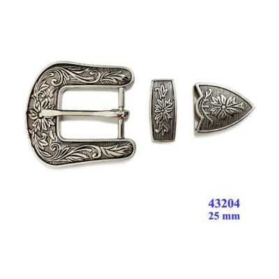 China Custom Western Shoe Buckle Metal Pin Buckle 3 Piece Buckles Sets 25 Mm for sale