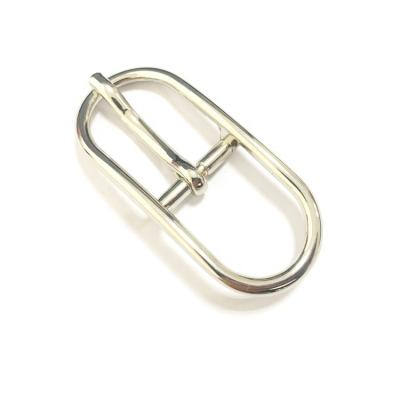 China Custom Oval Shape Silver Color Metal Pin Pin Belt Buckles For Lady 20 mm for sale