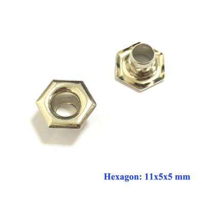 China Shoe Buckle Fashion Hexagon Shape Metal Shoe Eyelets for sale