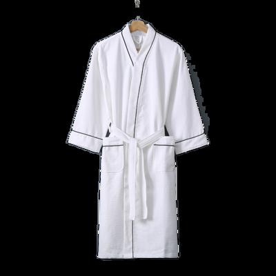 China QUICK DRY Cotton Mens Five Star Mens Bathrobe Collar Kimono Hotel Waffle Bathrobe for sale