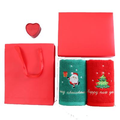 China Wholesale 100% eco-friendly cheap cotton hand towel chirstmas gift 2 piece towel set boxes for sale