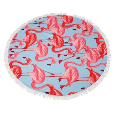 China Red Flower Printed Towel 150x150cm 100% Cotton Eco-Friendly Round Beach Towel Custom Large Towel for sale