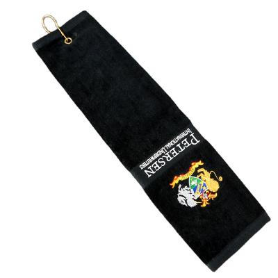 China 100% Customized Eco-friendly Logo And Brand Embroidery Cotton Golf Sport Towel for sale