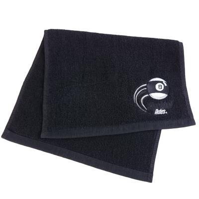 China Wholesale Eco-friendly 100% Cotton Plain Black Hand Towel With Embroidery Logo Sport Gym Towel for sale