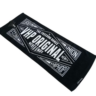 China Large Viable Sport Gathering Bath Towel Customized Pattern Printing 100% Cotton Velor Gym Towel for sale