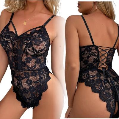 China One-Piece One-Piece Wearing Backless Lady Size Love Pajamas Lace Suspender Lingerie Sexy Open Mature Hotter Crotchless Perspective for sale