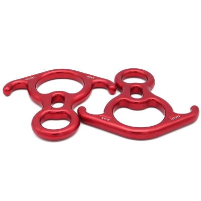 China Heavy Industry High Load 50KN Alloy Steel Carabiner And Aluminum Climbing Rope Rescue Figure 8 Hook Yoga Silk Aircraft for sale