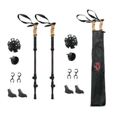 China Perfect For Hiking EVA Handle Carbon Fiber Trekking Pole Quick Lock Hiking Stick Trekking Pole for sale