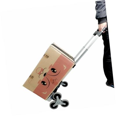 China Goodwin Heavy Duty Industrial TPR WHEELS Lightweight Folding Stair Trolley Hand Climbing Trolley for sale