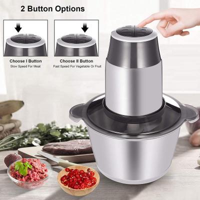 China High Efficiency 2L Stainless Steel Small Vegetable Mixer Mini Electric Meat Chopper 3l/4l/6l/10l Multifunctional Chopper for sale