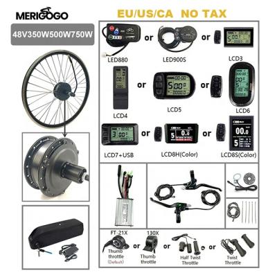 China Two big power 26inch 28inch 48V 500W cassette hub e bike conversion kit lithium battery 48V 13Ah HAILONG series for sale