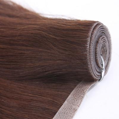 China 9A Silky Straight Straight Russian Remy Cuticle Aligned Hair Hand Tied PU Skin Hair Weft Extensions for sale