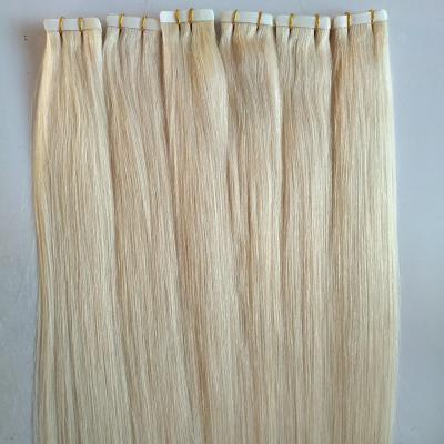 China New Arrival Silky Straight Wave 10 Months Double Full Cuticle Weft Hair PU Pulled 100 Keratin Blonde Tape Hair for sale