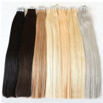 China Silky Straight Wave Alibaba Wholesale Express Blonde Black Gray Ombre Color Cuticle Aligned European Remy Tape In Hair Extensions 12