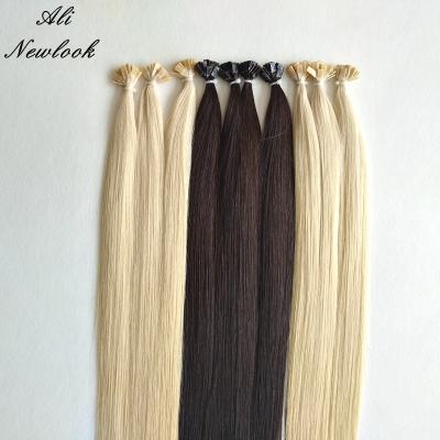 China Silky Straight Russian Hair Extensions Flat Wave Tip Hair 1g Per Strand for sale