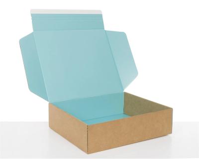 China Professional Packaging Cardboard Handmade Custom Printed Blue Corrugated Paper Box for sale