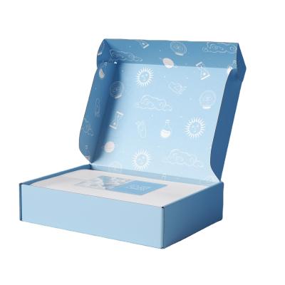 China Recyclable Cheap Blue Color Cardboard Box Custom Packaging For Gift Perfume Skin Care Watch for sale