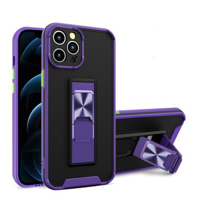 China Anti-drop High Quality Shockproof Soft Tpu + PC Phone Case For iPhone 12 Pro Max Case With Stand for sale