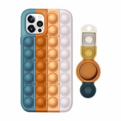 China Anti-fall fidgety person toys phone case silicon Airtag with phone case for iphone 12 pro max pop it phone case for sale