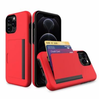 China Anti-fall Shockproof 2 in 1 Card Phone Case For iPhone 11 Pro Max For iPhone 12 Pro Case Card Holder for sale