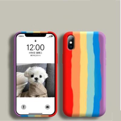 China Special Rainbow Phone Case Silicon Case For Samsung A01 Core Shockproof Stripe for sale