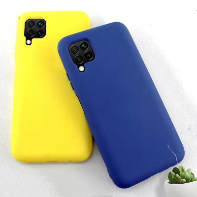 China Anti-fingerprint Solid Color Luxury Soft Rubber Liquid Silicone Phone Cases For Huawei P40 LITE P40 pro for sale