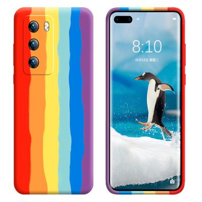 China Special Fashion Phone Case Colorful Shockproof Silicone Rainbow Liquid Back Cover Phone Case For Huawei P40 PRO for sale