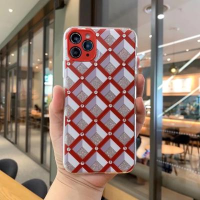 China Glitter Bling Mobile Phone Protector For Apple 8 plus Max Iphone 11Case Custom Clear Square Luxury Wrap For Iphone mickey mouse case for sale