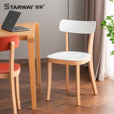 China ND Wholesale Plastic Leisure Wooden Nordic Single Back Dining Chair for sale